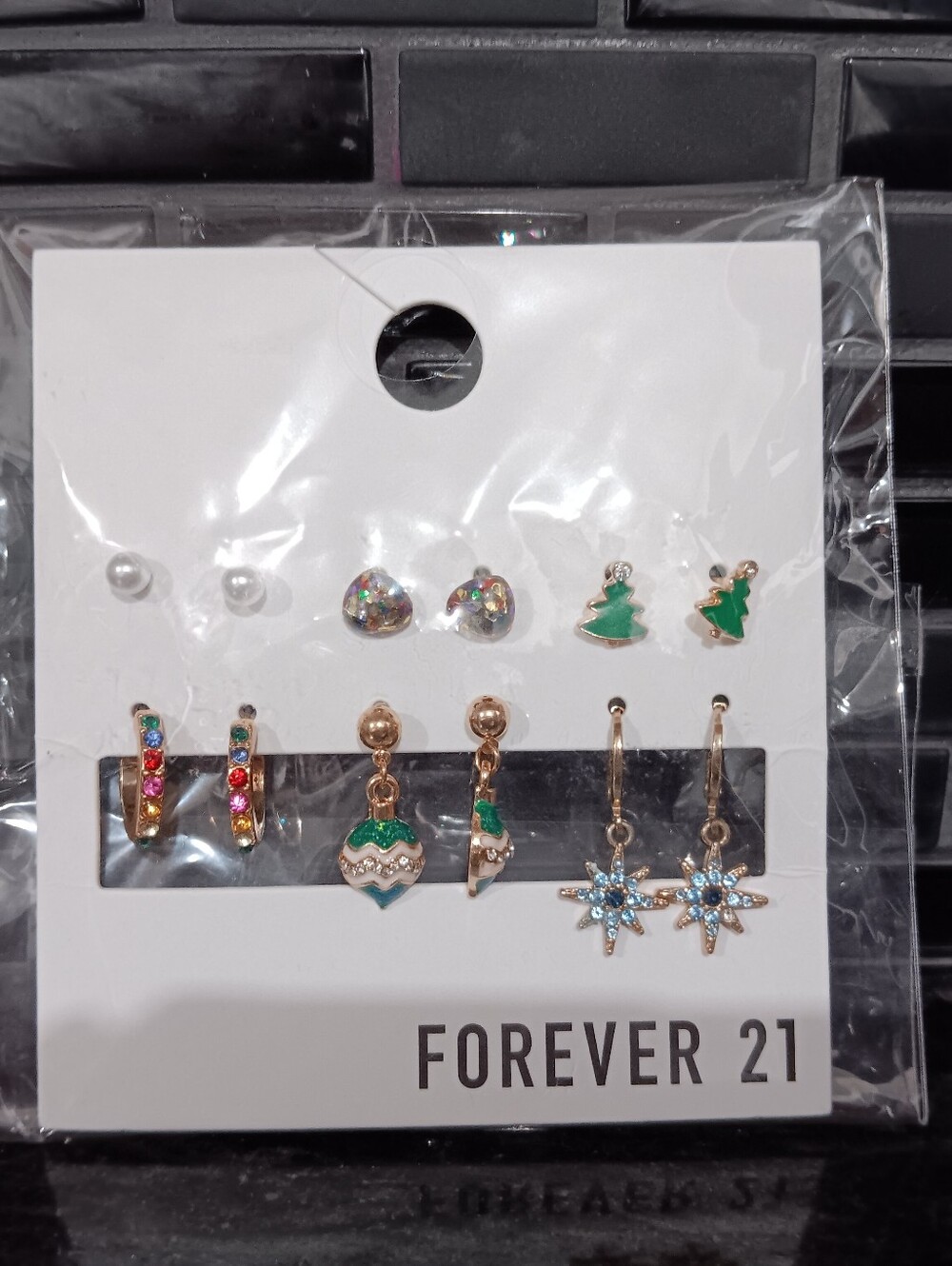 Forever 21 Holiday Earring Set with Multicolor Accents